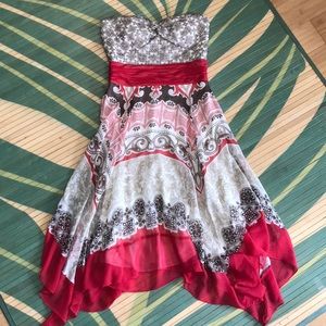 Sangria | Strapless silk dress